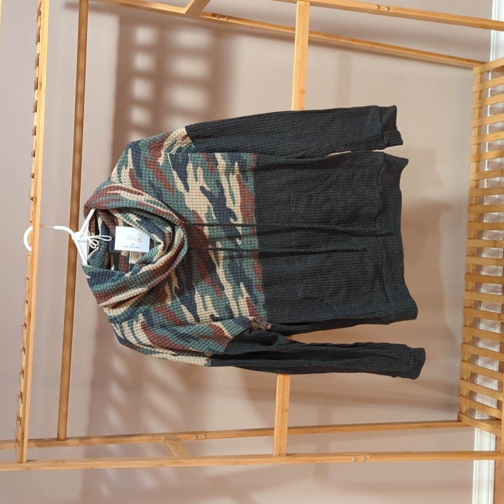 Camo cowl neck